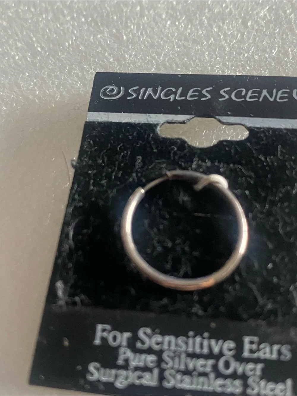 Silver Hoop Earring for Sensitive Ears